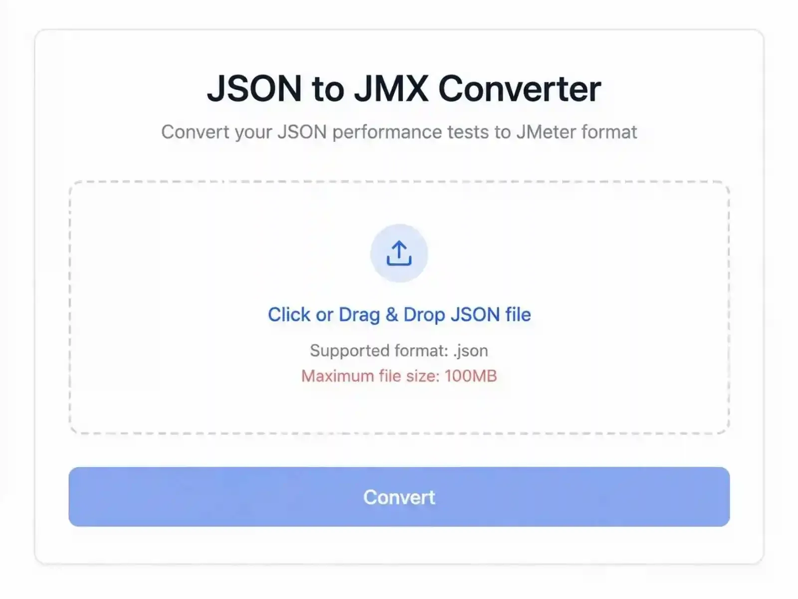 JSON TO JMX converter